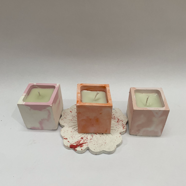 Square Pillar Concrete Candle