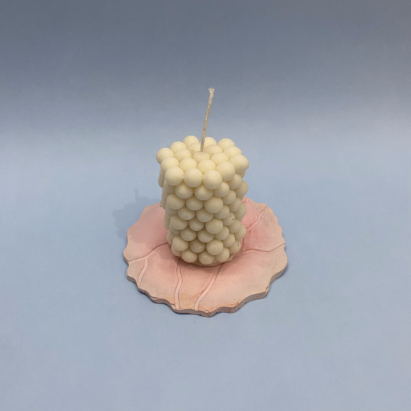 Aesthetic Bubble Pillar Candle White