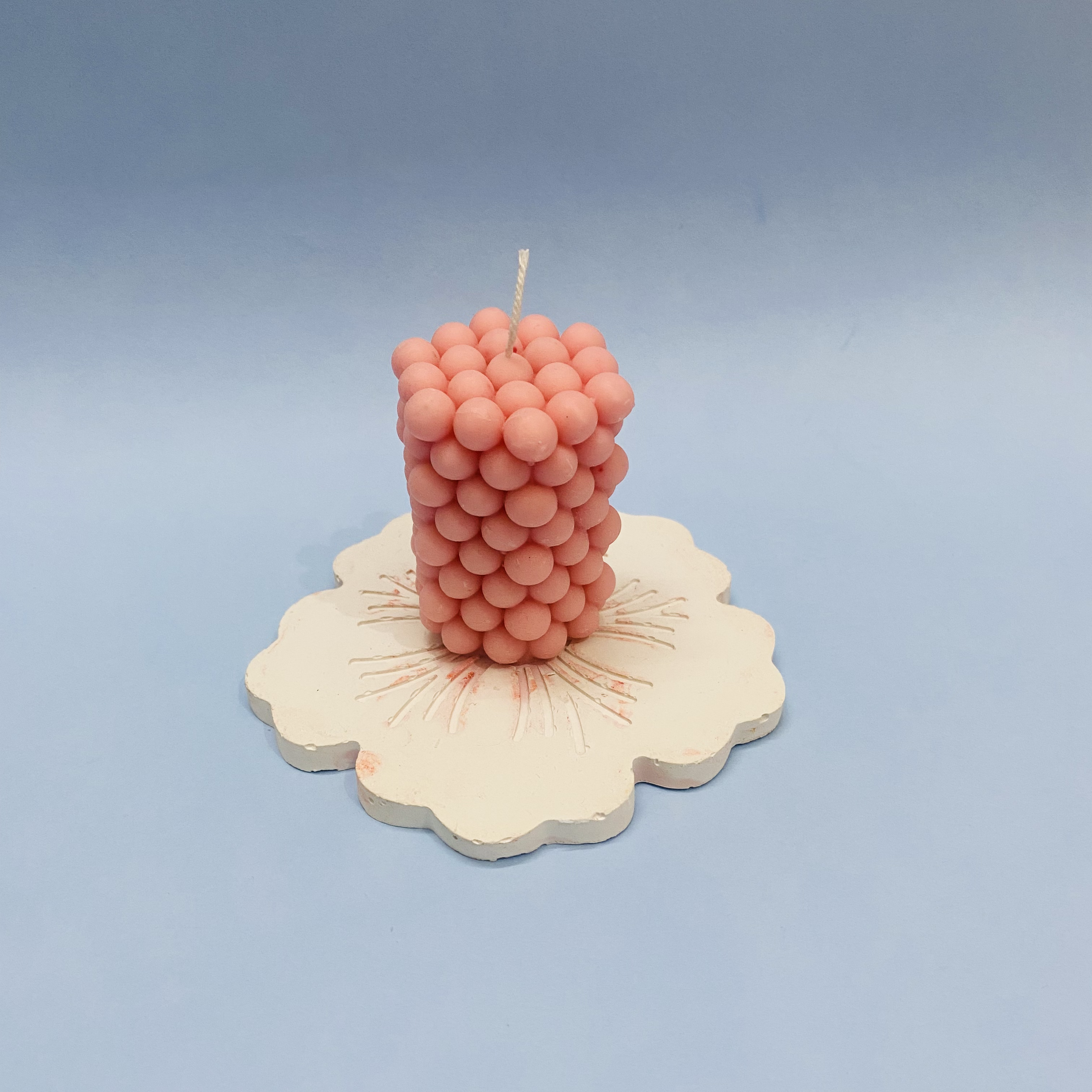 Aesthetic Bubble Pillar Candle Pink