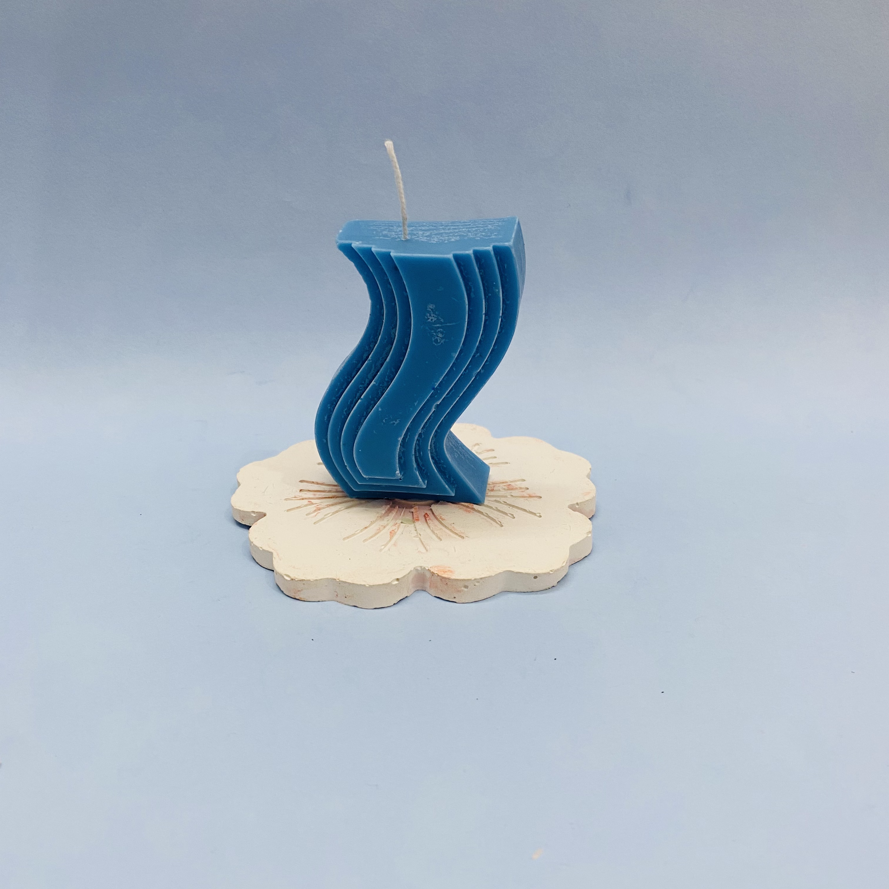 Aesthetic Block Pillar Candle Blue