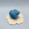 Happy Spiral Apple Candle Blue