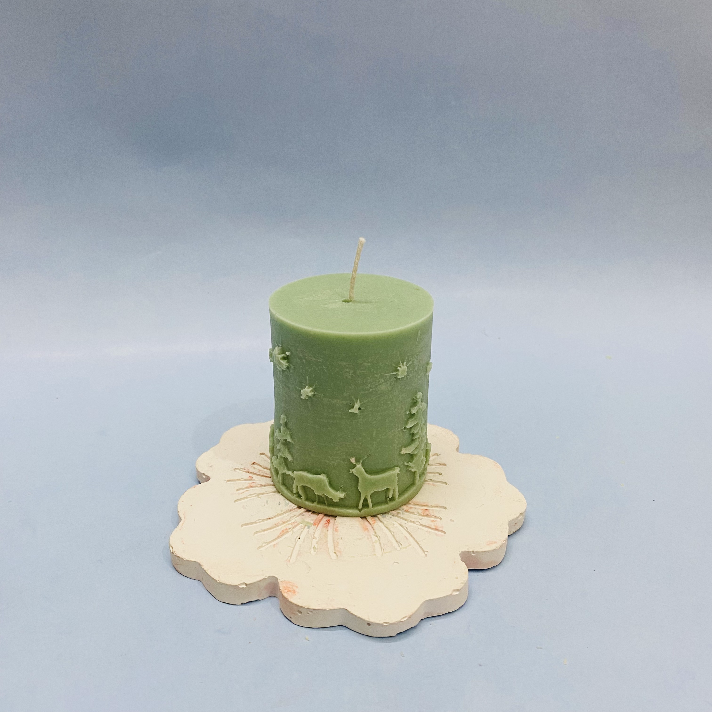 Mighty Shadow Pillar Candle Green