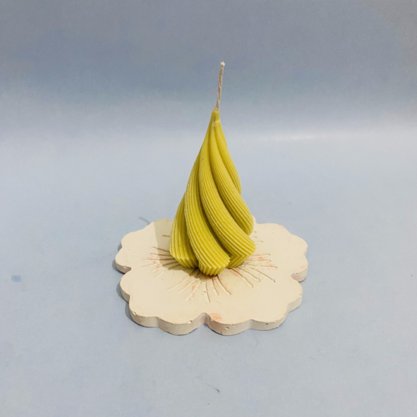 Twirl Spiral Tree Candle Yellow