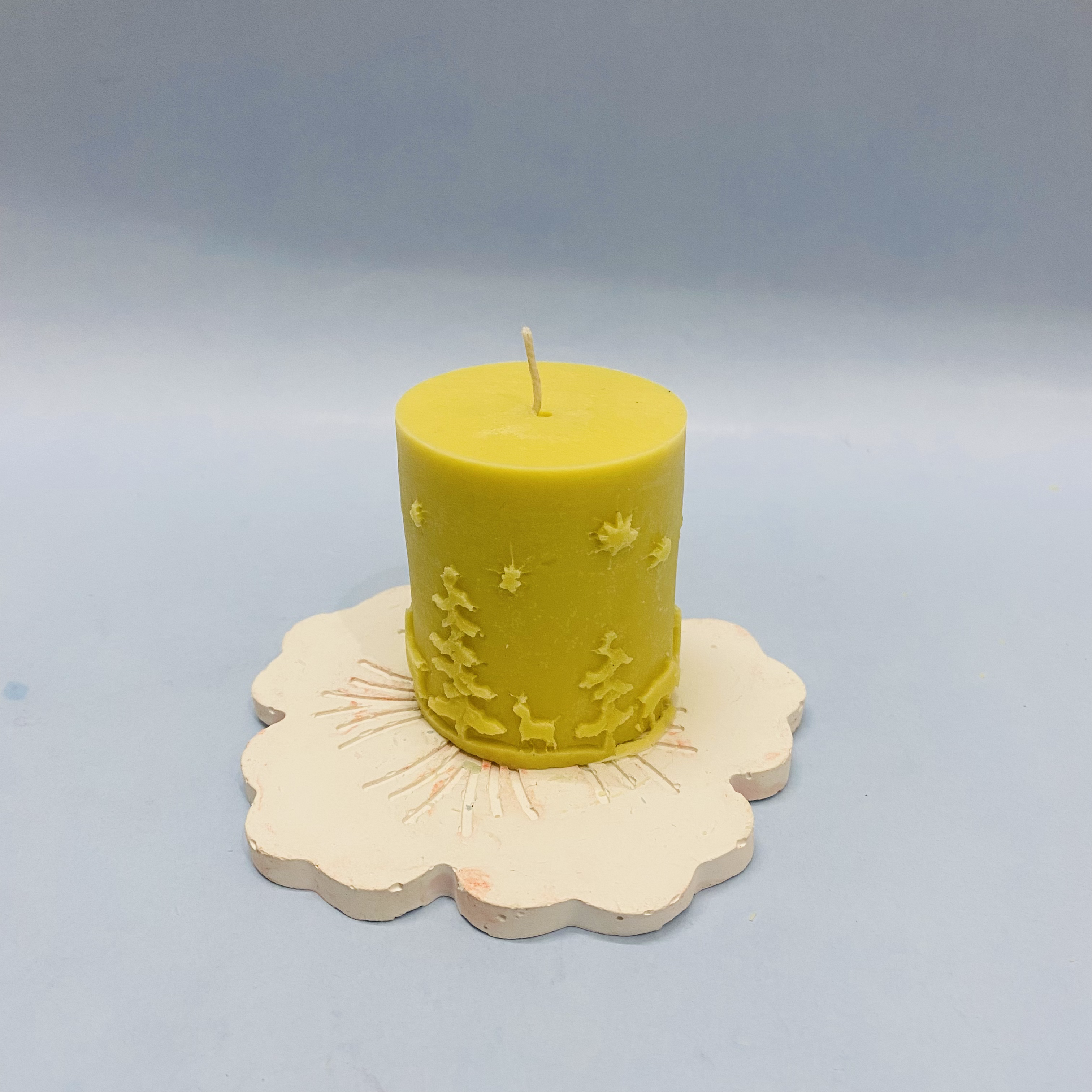 Mighty Shadow Pillar Candle Yellow