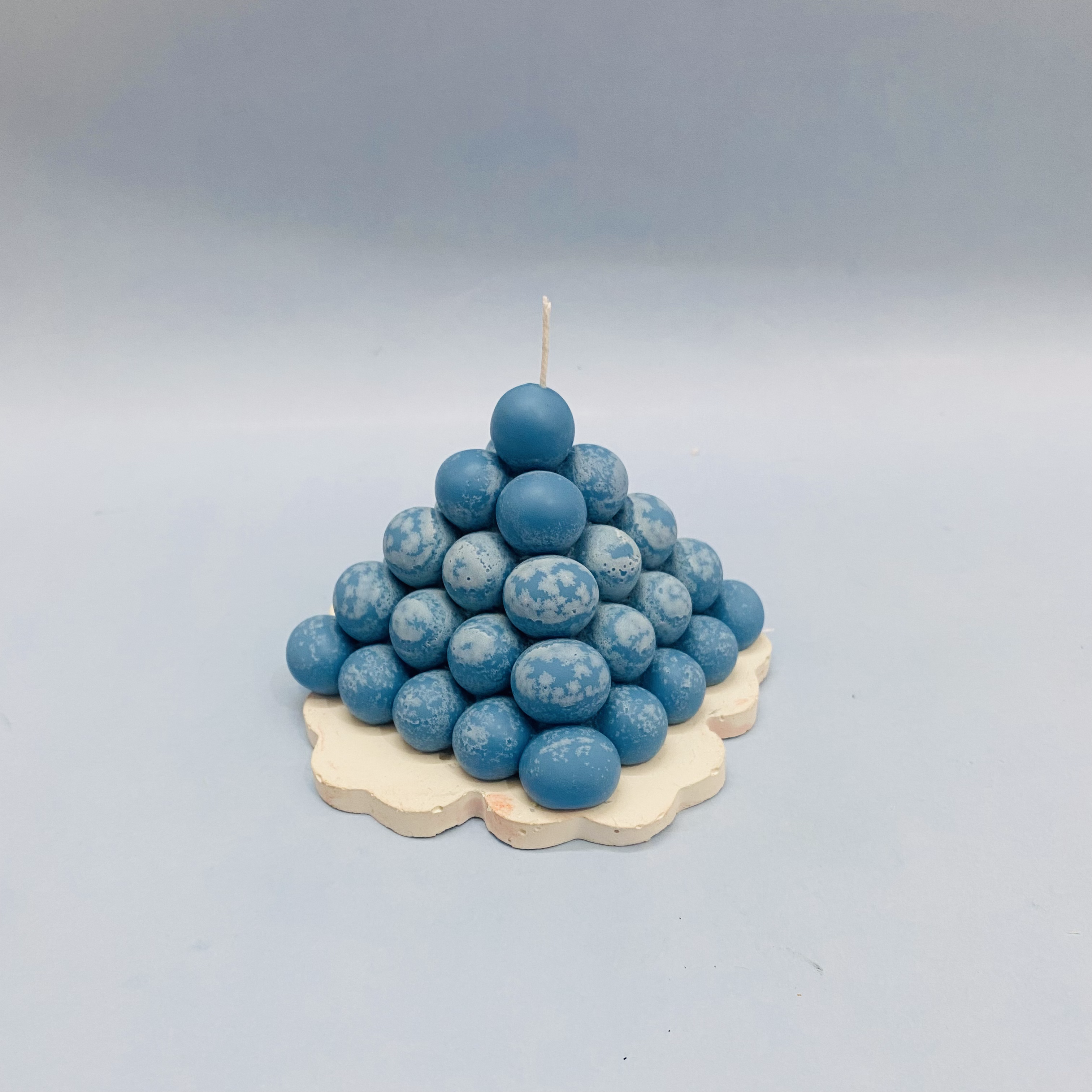 Pyramid Bubble Candle Blue