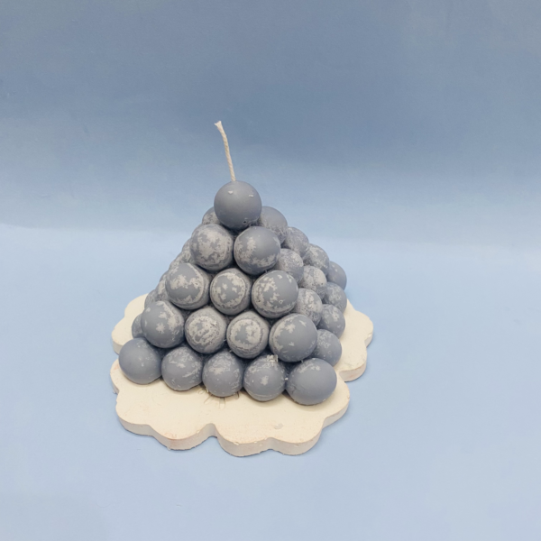 Pyramid Bubble Candle Grey