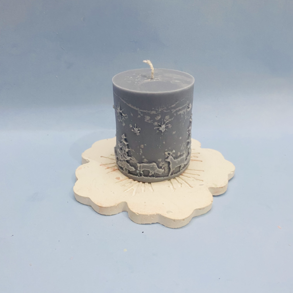 Mighty Shadow Pillar Candle Gray