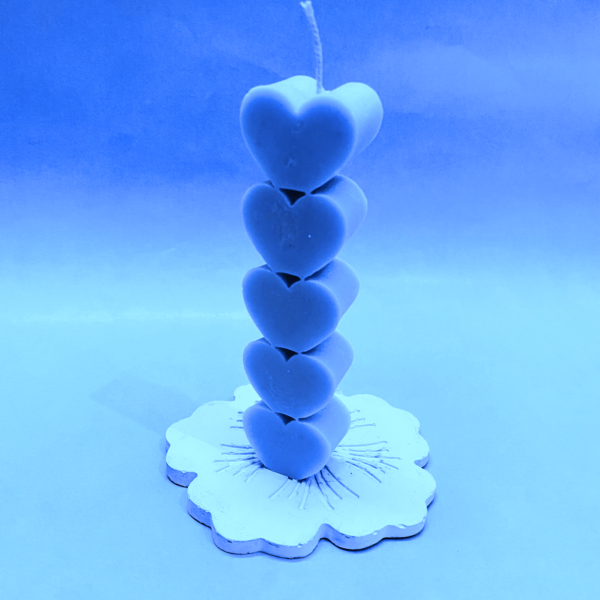 Enchanting 5 Heart Pillar Candle