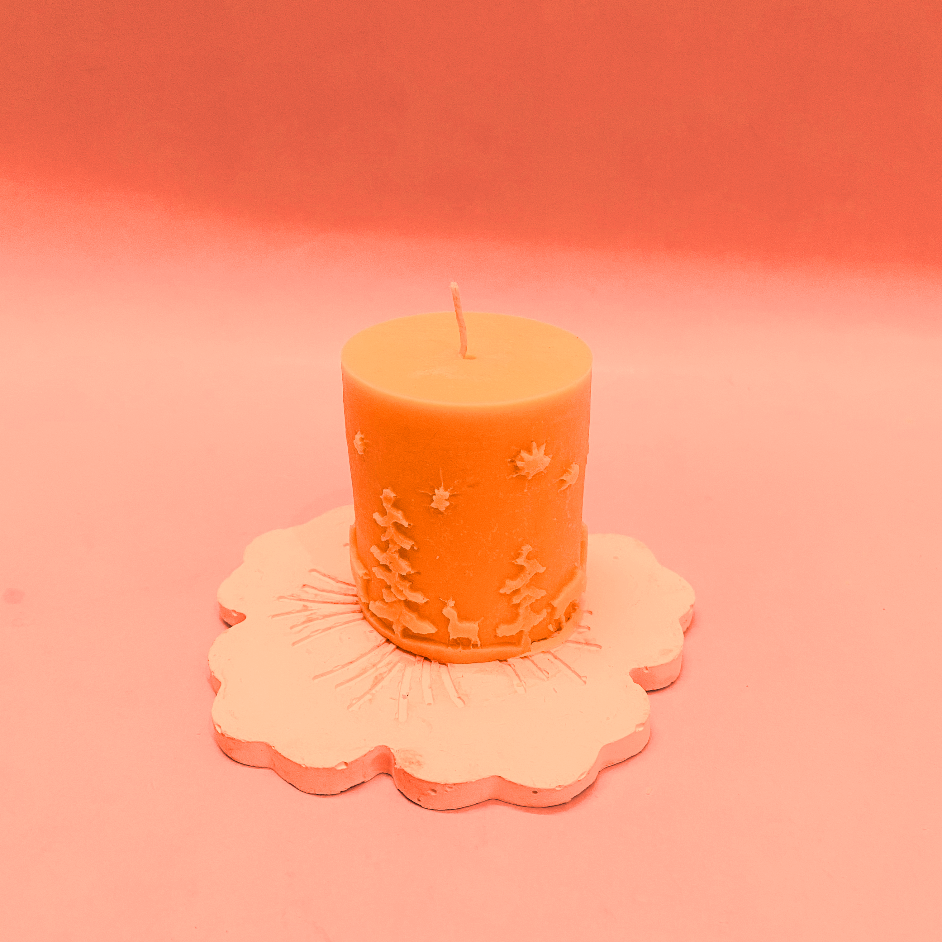 Mighty Shadow Pillar Candle Orange