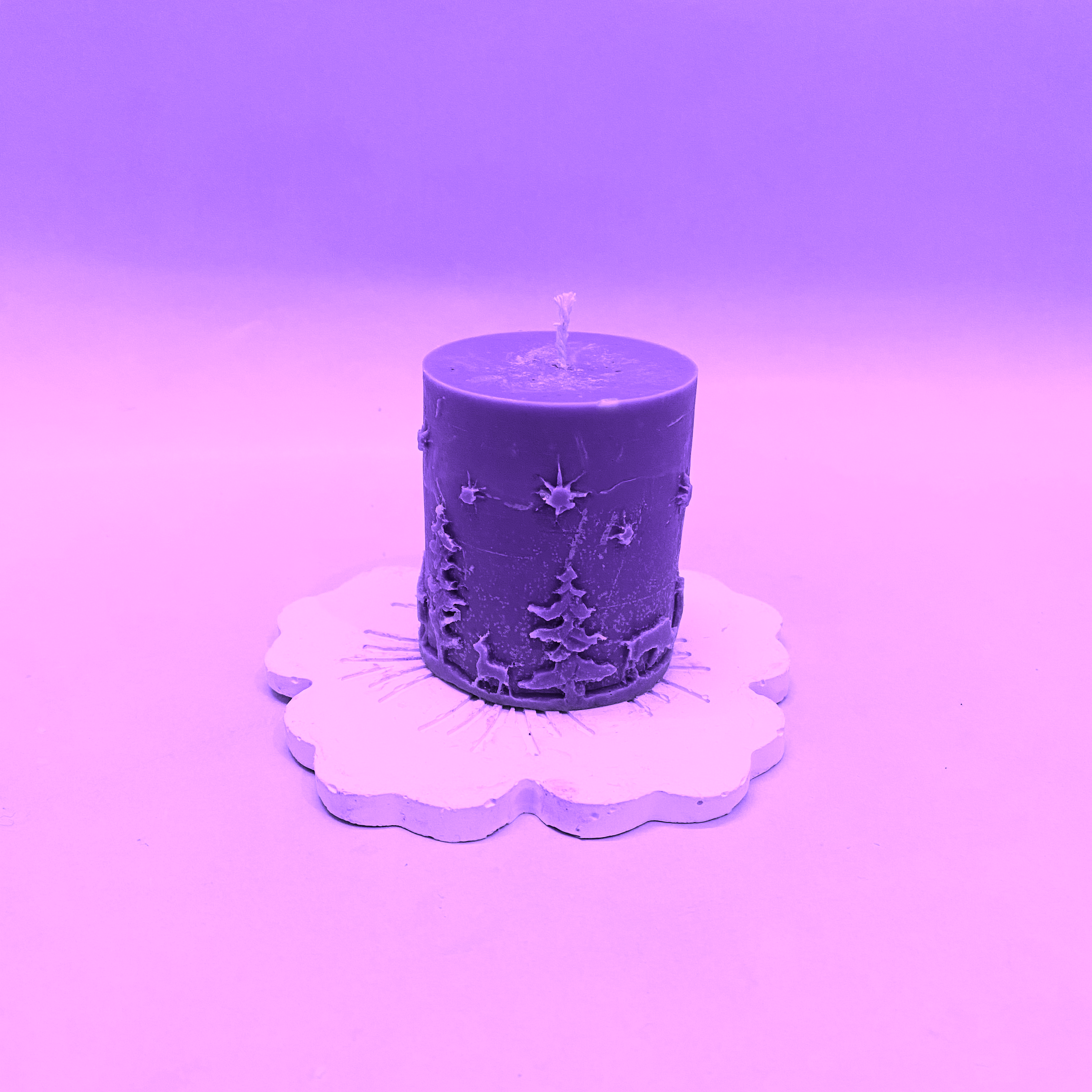 Mighty Shadow Pillar Candle Purple